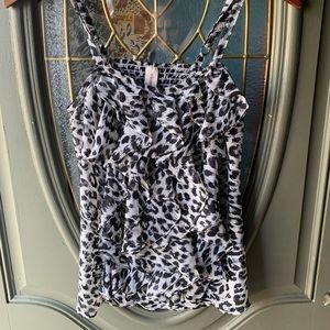 Cheetah Print Ruffle Top